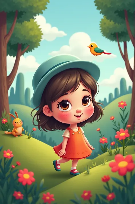 Girl portrait animal cartoon landscape