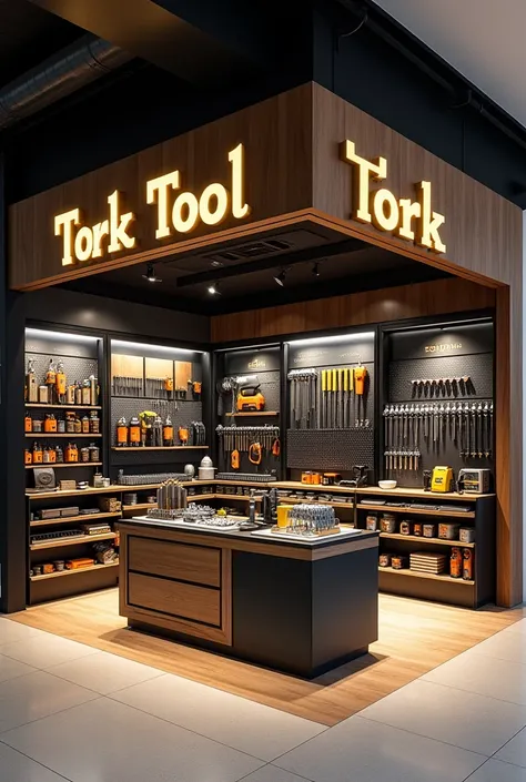 Make a tool store located on the corner of a mall corridor its called Tork Tool make it as realistic as possible, Use realistic tools such as a screwdriver and Philips  ,  tool hook and so on and make the store more luxurious in Brazil