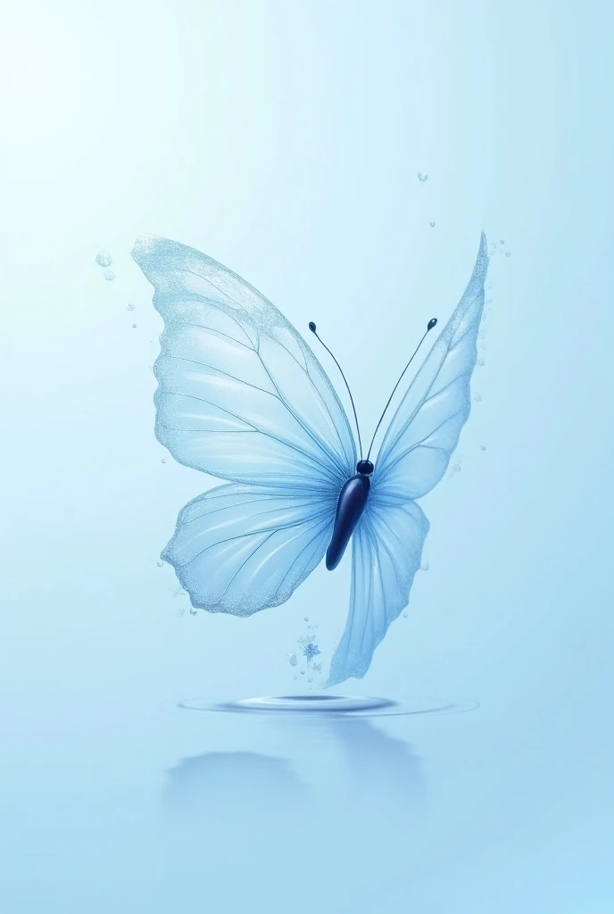 a logo that represents the subtlety and delicacy of a butterfly ,  I want it to be a transparent butterfly with sparkles but to be a wing combined with the Letter J as a representation of a lake 