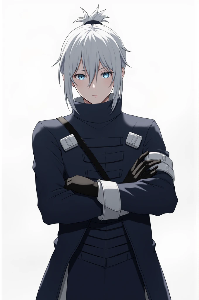 Ray - Kiyomi’s Right-Hand Bodyguard

Hairstyle and Color: Medium-length silver or white hair, tied back loosely or with some strands falling in front for a refined, yet rugged look.

Eye Color and Expression: Icy blue eyes, with a focused, serious look, a ...