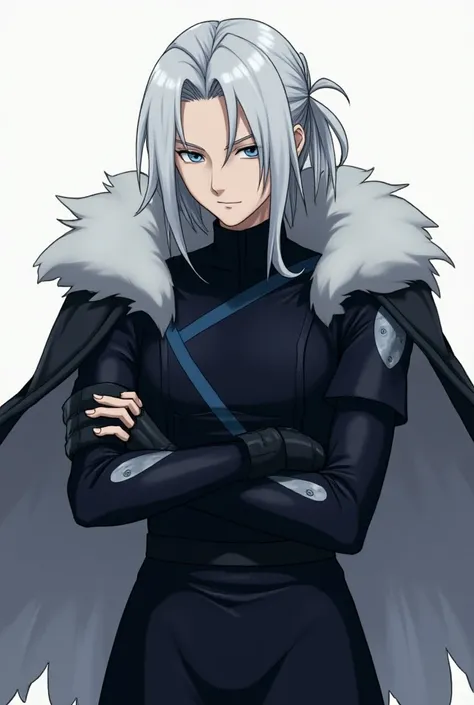 Ray - Kiyomi’s Right-Hand Bodyguard

Hairstyle and Color: Medium-length silver or white hair, tied back loosely or with some strands falling in front for a refined, yet rugged look.

Eye Color and Expression: Icy blue eyes, with a focused, serious look, a ...