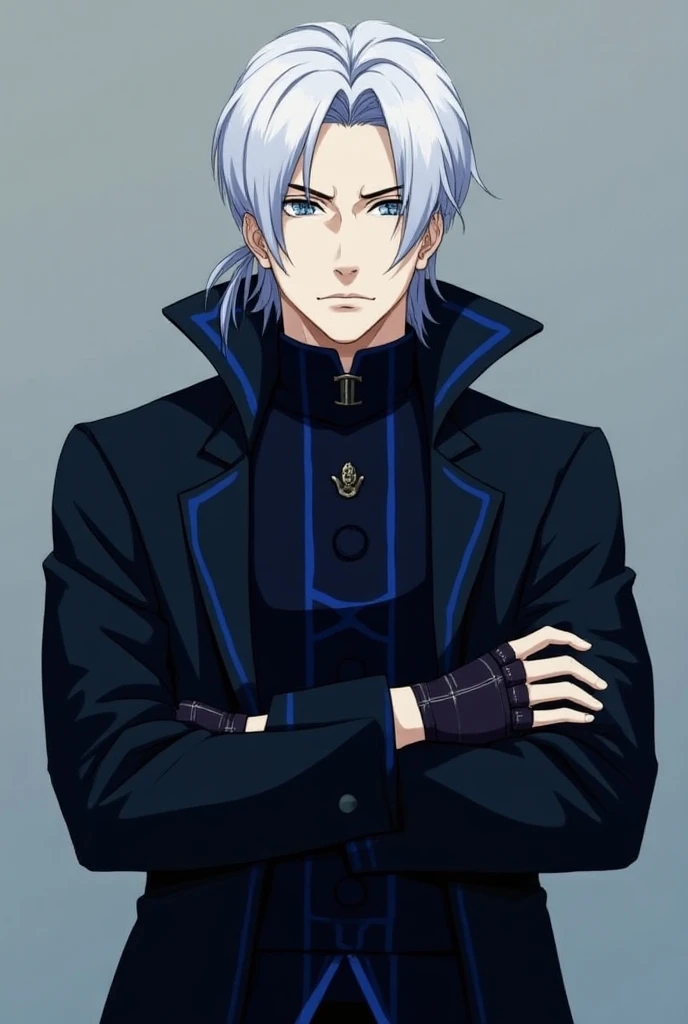 Ray - Kiyomi’s Right-Hand Bodyguard

Hairstyle and Color: Medium-length silver or white hair, tied back loosely or with some strands falling in front for a refined, yet rugged look.

Eye Color and Expression: Icy blue eyes, with a focused, serious look, a ...