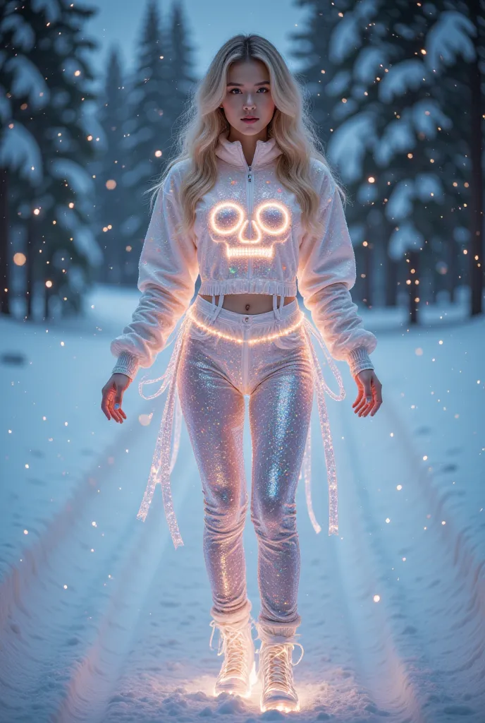 1 girl,full body glow,magic,transparent,skull,winter,(whole body, ( a masterpiece with up to 16k resolution :1.6), ( fine detail...