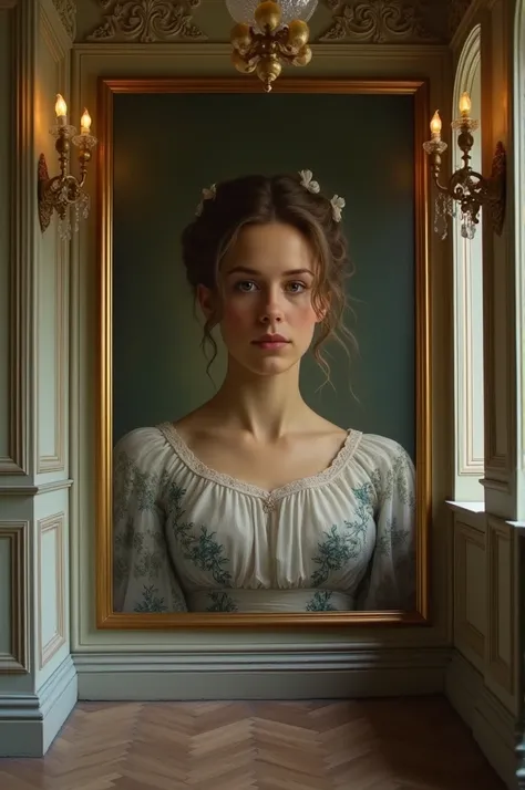 While visiting a grand estate 30 year Emily noticed a portrait in the hallway