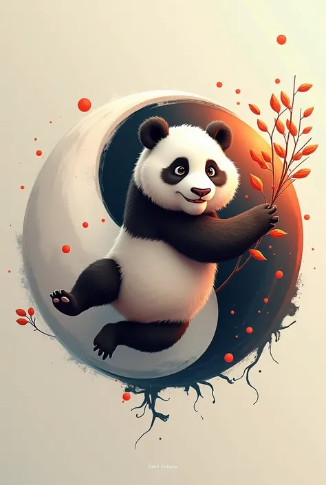  Ying Yang with an animated 2D panda