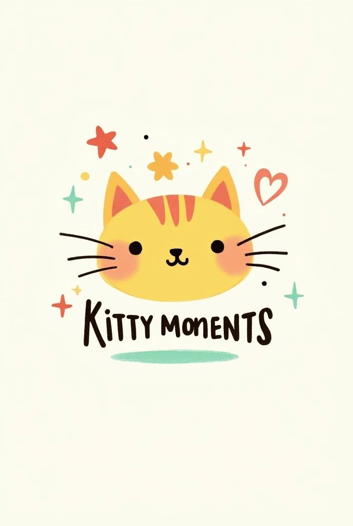 Logo Concept:*

Design a vibrant and playful logo for "Kitty Moments" featuring:

- A stylized, hand-drawn cat face or silhouette
- Bright, pastel colors (e.g., pink, blue, yellow, mint)
- Whimsical, dynamic illustrations (e.g., stars, clouds, confetti)
- ...