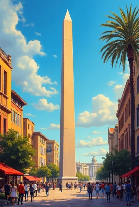 Image of the obelisk of Buenos Aires in oil painting