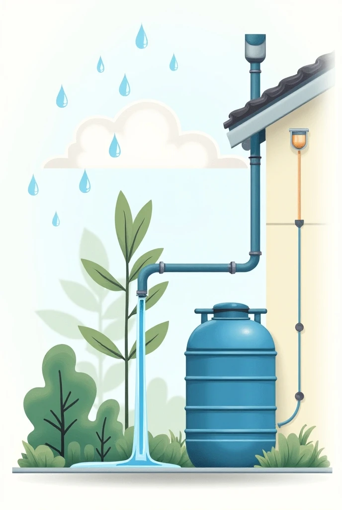 simple drawing on how economically a rainwater collection system is accessible