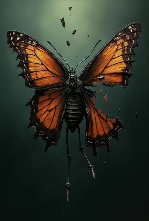 Butterfly tearing itself to pieces 
