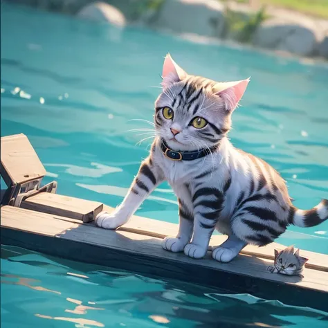 A cat that floats on water like an amembo