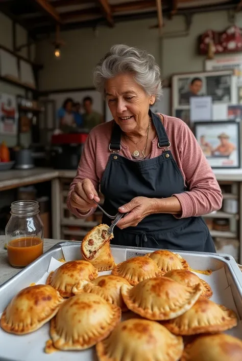 Ready,  the news about grandmother Annys empanadas spread throughout the town , , attracting locals and tourists alike . Daily,  grandmother Annys stand was filled with people eager to try her wonderful creations ,  and she welcomed everyone with her kindn...