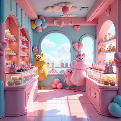 Candy store in shades of pink and blue