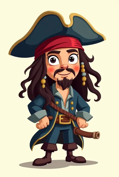 Jack sparrow cartoon logo no background 