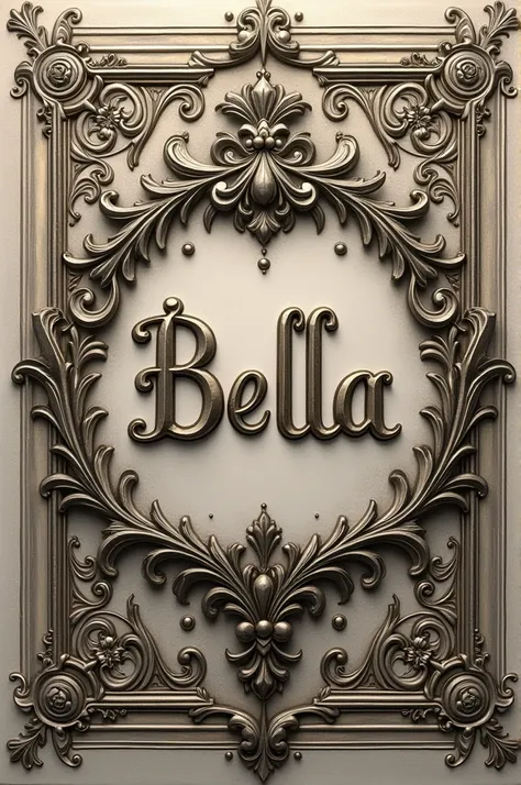 art engraving with the word bella