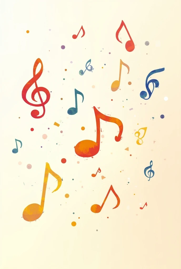 Wallpaper with colorful musical notes 
