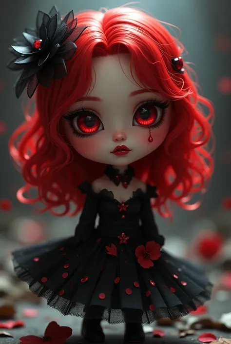 Sexy Chibi vampire girl, red hair ￼