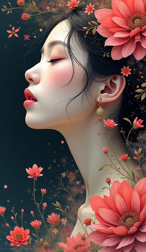 official art, unity 8k wallpaper, ultra detailed, beautiful and aesthetic, masterpiece, best quality, chinese style, (zentangle, mandala, tangle, entangle), ecstasy of flower, 1girl, extremely detailed, dynamic angle, cowboyshot, the most beautiful form of...