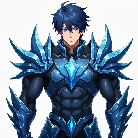  Full size image ,  bath,  from head to toe,  in profile and in front of , Young boy, 19 years old, male anime character , strong, muscular, very handsome,  attractive and sexy , with armor,  armor based on his animal spirit, warrior, fighter, with armor m...