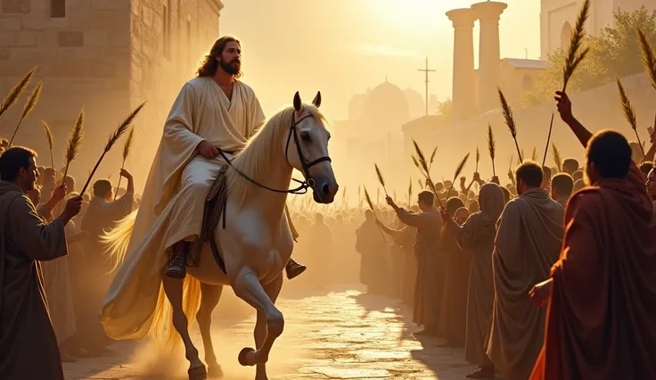 Jesus Christ Entering Jerusalem After the Great Tribulation