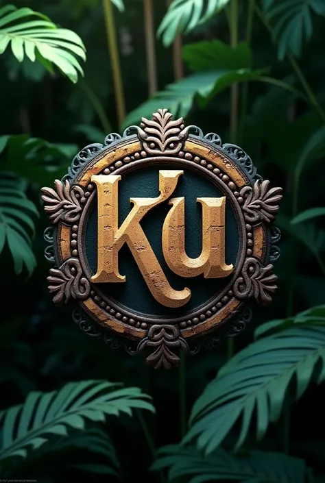 Mayan style logo with the word k u  