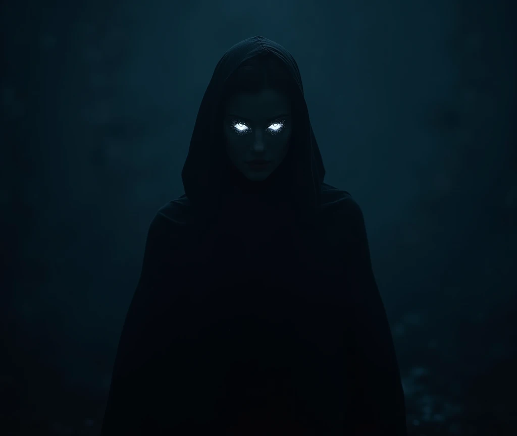 in the dark,  silhouette ,  appear the figure ,  shrouded in thick darkness .  where silence and fear reign ,  These eyes light up for a while .  delighting and scaring at the same time ,  and only her eyes are bright , how two stars ,  silent fear and unk...