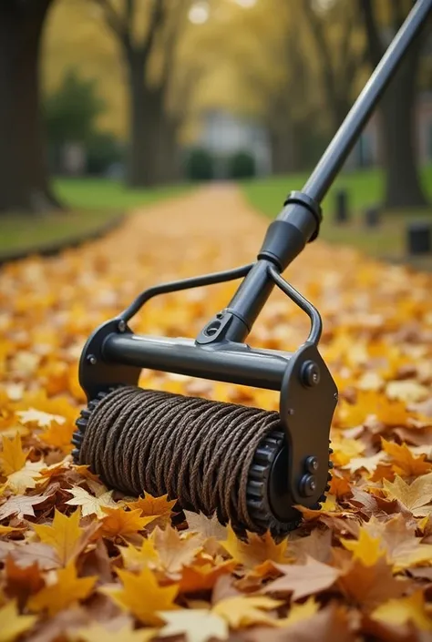 a roller with stings or throws which can we use to pick fallen leaves