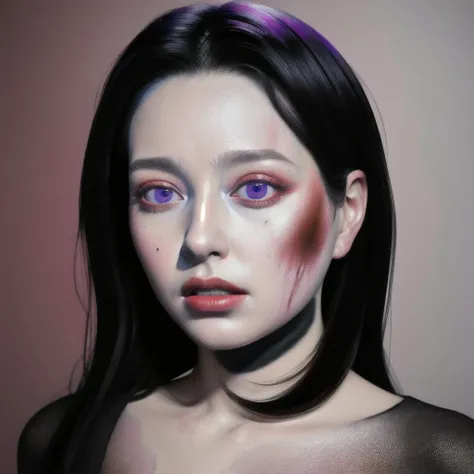 Android Beauty, Powerful paintings inspired by Francis Bacon, Ultra-realistic surrealism,  hyperrealism , fear,  art, Hyper Real Painting, Realistic illustration painting, カラフルな hyperrealism , Ultra-realistic digital art