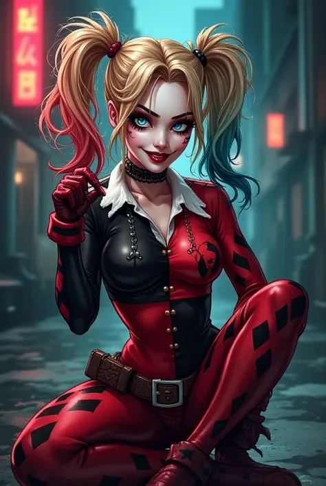 Harley Quinn. comic book style