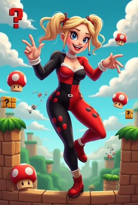 Harley Quinn. Super Mario Bros style