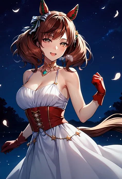 score_9, score_8_up, score_7_up , source_anime, masterpiece, best quality, perfect anatomy, very aesthetic, absurdres,game cg,anime detail BREAK dont_close_your_eyes_now, 1girl, solo, brown hair, gloves, dress, animal ears, twintails, brown eyes,tail, medi...