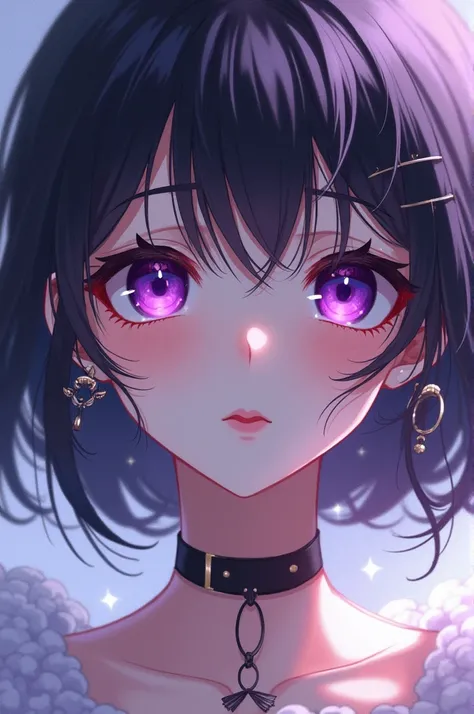 Anime girl with purple eyes