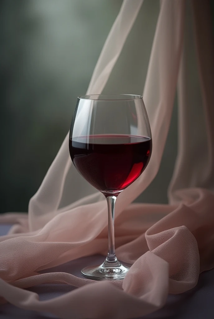 A glass of wine under a veil 