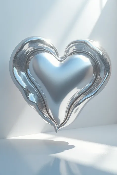  silver, wavy edges heart