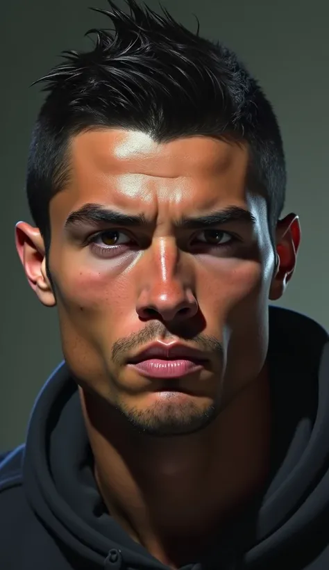 ronaldo sad face.realistic
