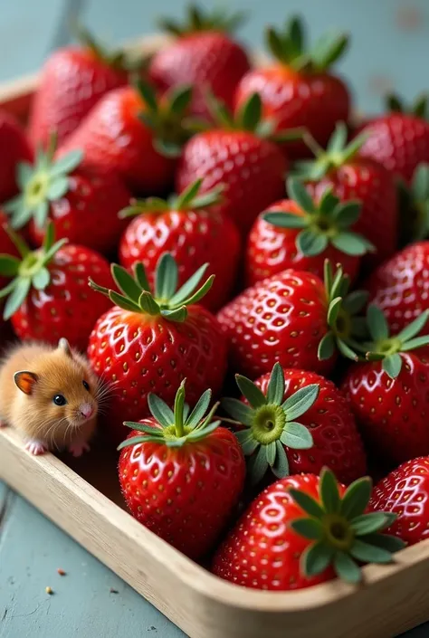 A tray full of hamsters the size of strawberries