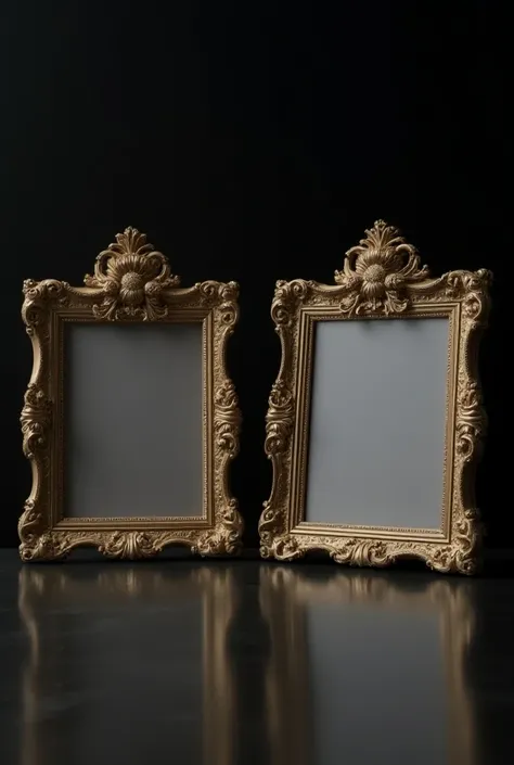 Two beautiful large empty square royal photo frames side by side on Dipar