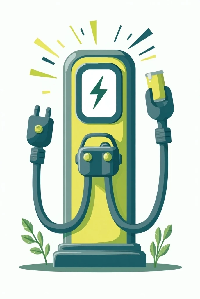 Generate logo for traffic prediction for electric vehicle in cartoon outline theme logo with no background it should have electric charging station symbol 