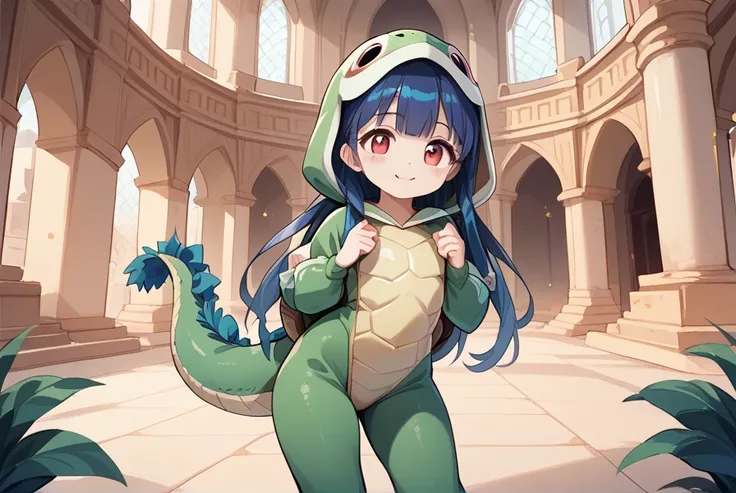  1 girl, Turtle costume,Dragon Palace, cute,