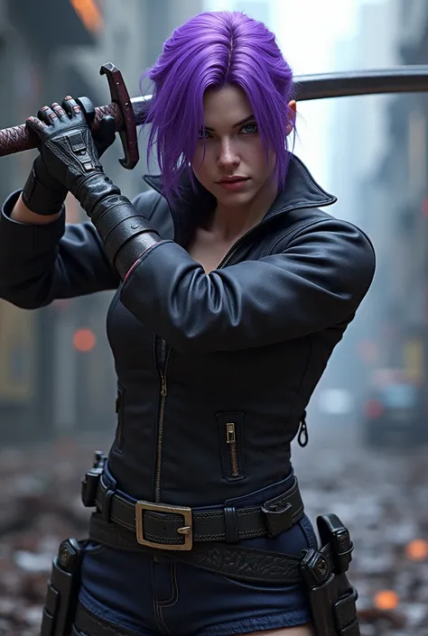 Trunks leon kinnedy style violet hair sword is back