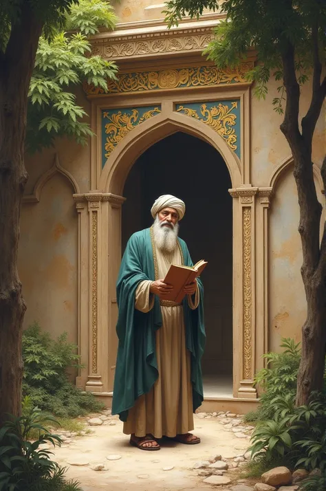 Saadi, the poet of the 7th century, who has Golestan and Bostan in his hand and went to the tomb of Furosi