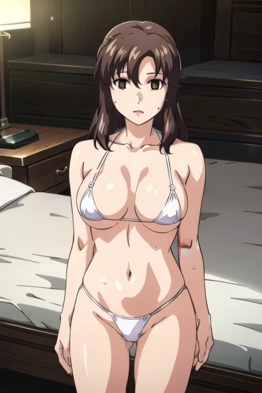 (best quality,4K,8k, highres icon,Masterpress :1.3),ultra-detailed,(realistic,photorealistic,photo-realistic:1.37)
Animated CG Illustration , (looking this way:1.3), (white micro bikini:1.3), (empty eyes), (hypnoLora), beautiful adult woman, dark brown hai...