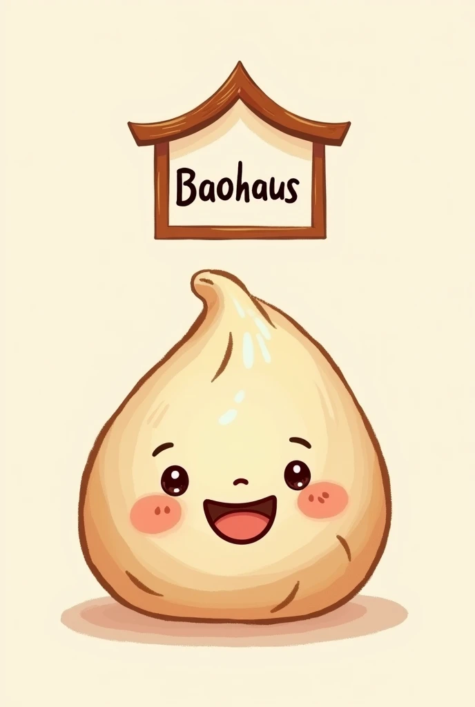 Smiling bao under a roof logo that says BaoHaus

