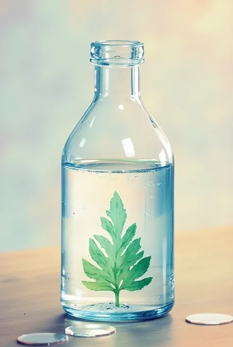  I need 6 images to guide an experiment for ren in initial education with the following details • Pour into the bottle oil up to half its capacity.
 • Add water leaving space at the top  (5 cm).
• Count and place 10 drops of vegetable dye ,  and observe on...