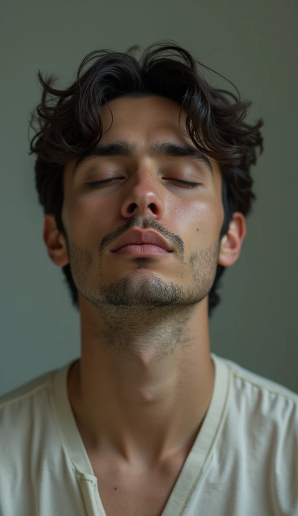 A man with closed eyes