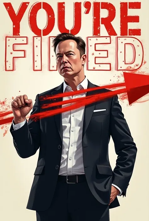 poster illustration，Musk，you”re fired