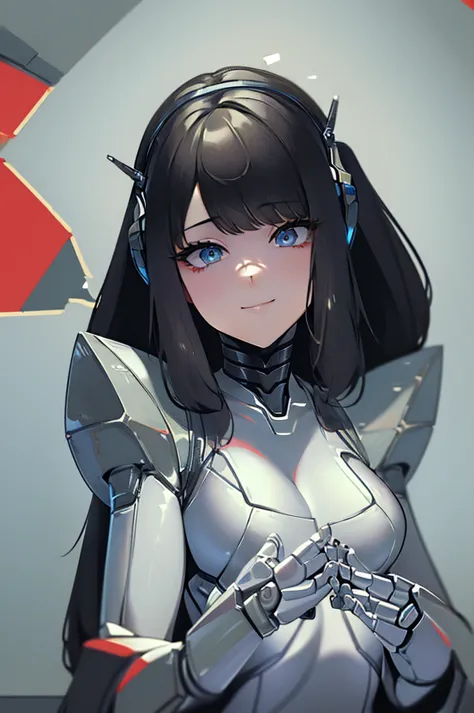 (masterpiece),(Highest quality),(Super detailed),(Best illustrations),(Best Shadow),(Absurd),(Detailed Background),(so beautiful), 16K, 8K, 4K,(Best Shadow),robotization,woman ,big bust,Robot Joint ,Metal skin,Black robot Suit,long hair,a black robot suit ...