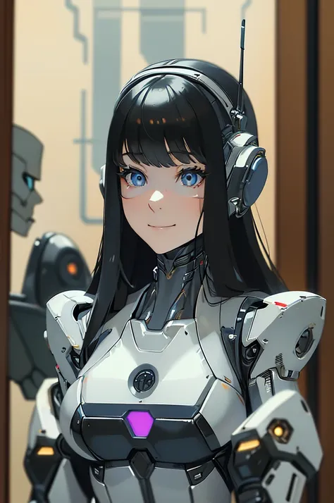 (masterpiece),(Highest quality),(Super detailed),(Best illustrations),(Best Shadow),(Absurd),(Detailed Background),(so beautiful), 16K, 8K, 4K,(Best Shadow),robotization,woman ,big bust,Robot Joint ,Metal skin,Black robot Suit,long hair,a black robot suit ...