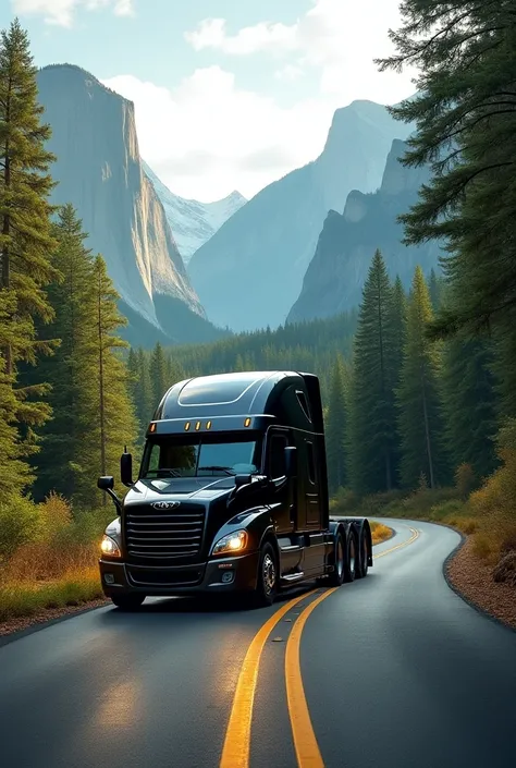 (photorealism:1.2), beautiful forest, parking on forest, 24 wheel truck, alloy wheel, brand man, outdoor, soft lighting,  waterfalls in background, mountain big height,mountain with sunlight,  lights on, realistic, intricate details, warm colors, by sporty...