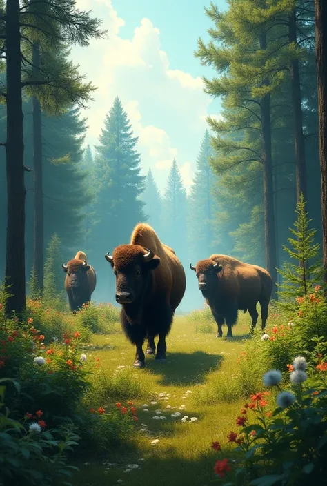 Draw a picture YEAR OF QUALITY 2024 Belarus  ,the picture should show the countrys achievements in 2024, nature and bison