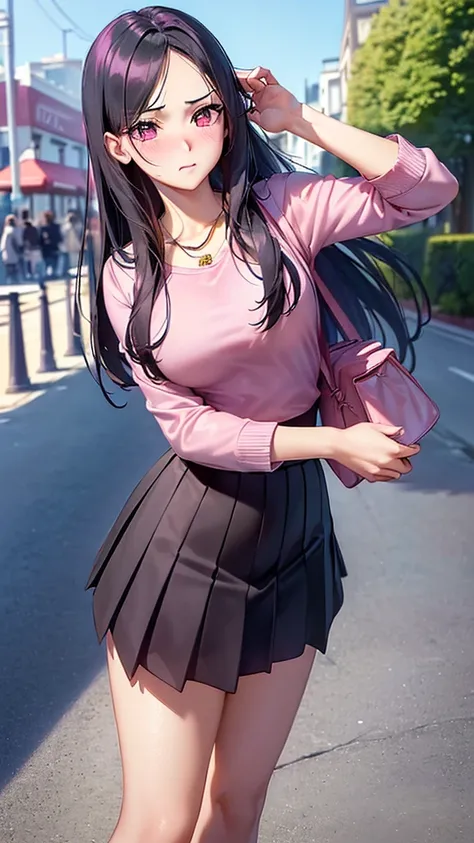 ((masterpiece, highest quality, High resolution, Hmm, RTX, perfect pixel, Depth of the bounds written, 4k, very detailed))), 1 girl, single, alone, beautiful anime girl, beautiful art style, anime character, ((long hair with bangs, middle part bangs,  hair...